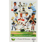 J Rice, R Jackson, R Henderson Signed #10 A Team of Dreams 16x23 Print 14 Sigs