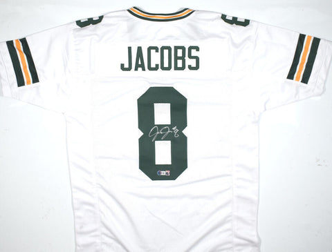 Josh Jacobs Autographed White Pro Style Jersey-Beckett W Hologram *Silver