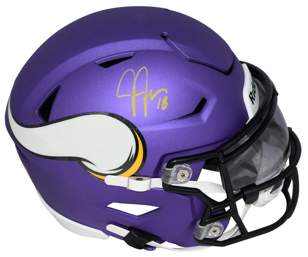 JUSTIN JEFFERSON AUTOGRAPHED MINNESOTA VIKINGS SPEEDFLEX MIDI HELMET BECKETT