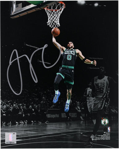 Jayson Tatum Boston Celtics Signed 8x10 Spotlight Dunk vs. Brooklyn Nets Photo
