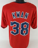 Steven Kwan Signed Cleveland Guardians Jersey /JSA COA 2022 Glod Glove Winner OF