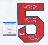 Jonny Gomes Signed Red Sox Jersey (PSA COA) Mr Boston Strong & 2013 W.S Champion