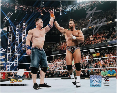 LA Knight WWE Autographed 8" x 10" Raising Cena's Hand Photograph
