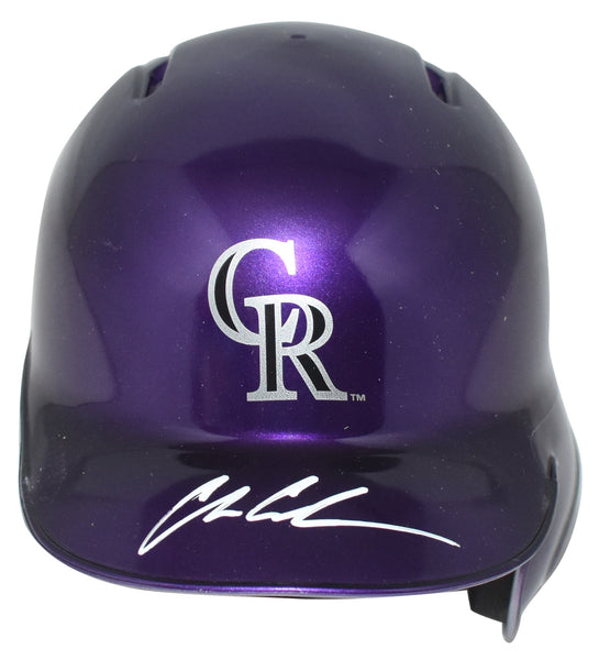 CHARLIE CONDON SIGNED COLORADO ROCKIES CHROME BATTING MINI HELMET BECKETT
