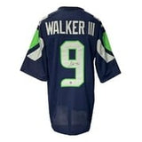 Kenneth Walker III Seattle Signed Navy Blue Football Jersey BAS