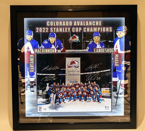 Rantanen/Makar/Landeskog/Mackinnon Signed SC 16x20 Lighted Frame Fanatics COA