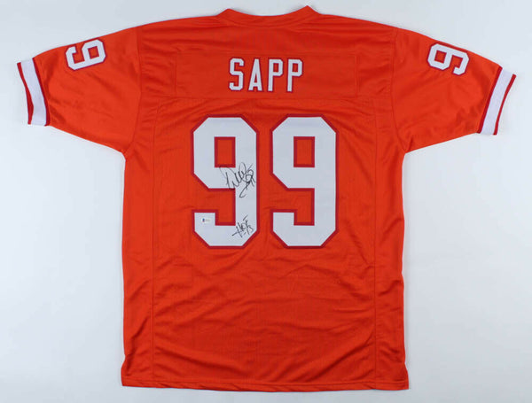 Warren Sapp Signed Tampa Bay Buccaneers Creamsicle Orange Jersey (Beckett COA)