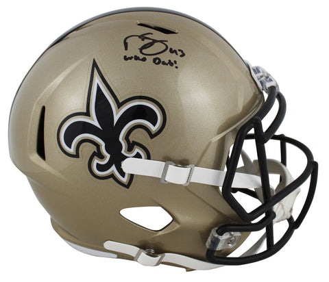 Saints Darren Sproles "Who Dat" Signed Full Size Speed Rep Helmet BAS Witnessed
