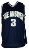 Allen Iverson Georgetown Signed Custom Blue The Answer Basketball Jersey JSA ITP