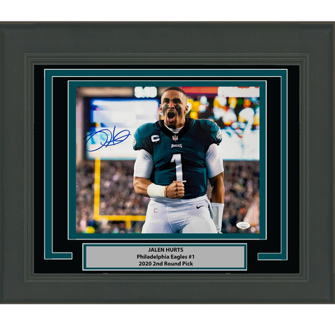Framed Autographed/Signed Jalen Hurts Philadelphia Eagles 11x14 Photo JSA COA #5