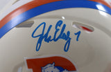 John Elway Autographed Denver Broncos Retro Mini Helmet Beckett Witness 55384