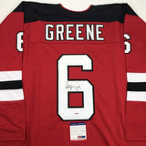 Autographed/Signed ANDY GREENE New Jersey Red Jersey PSA/DNA COA Auto