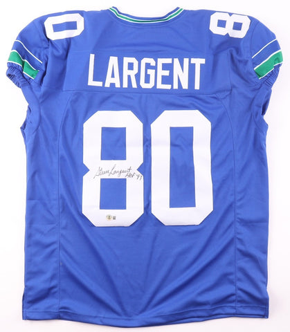 Steve Largent Signed Seattle Seahawks Pro Cut Jersey Inscribed HOF '95 (Beckett)