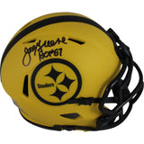 Joe Greene Autographed Pittsburgh Steelers Rave Mini Helmet HOF Beckett 49603