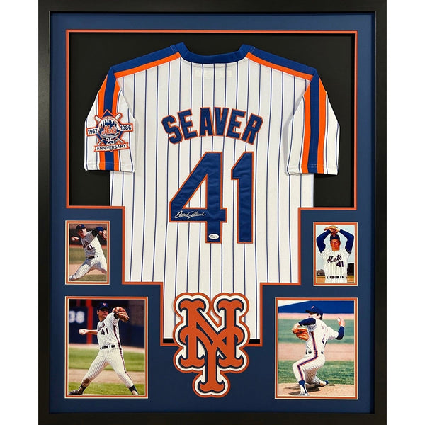 Tom Seaver Autographed Signed Framed New York Mets Jersey JSA