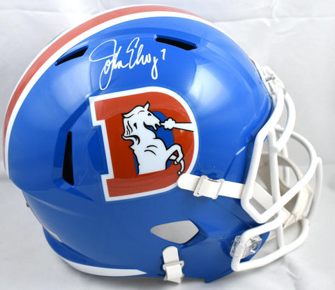 John Elway Autographed Denver Broncos F/S 75-96 Speed Helmet-Beckett W Hologram