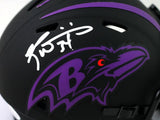 Ricky Williams Autographed Baltimore Ravens Eclipse Mini Helmet - Beckett W