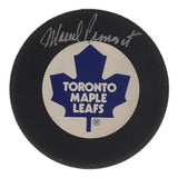 Marcel Pronovost Signed Toronto Maple Leafs Logo Puck (Beckett) 5xSty. Cup Champ