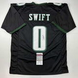 Autographed/Signed D'Andre Swift Philadelphia Black Football Jersey JSA COA