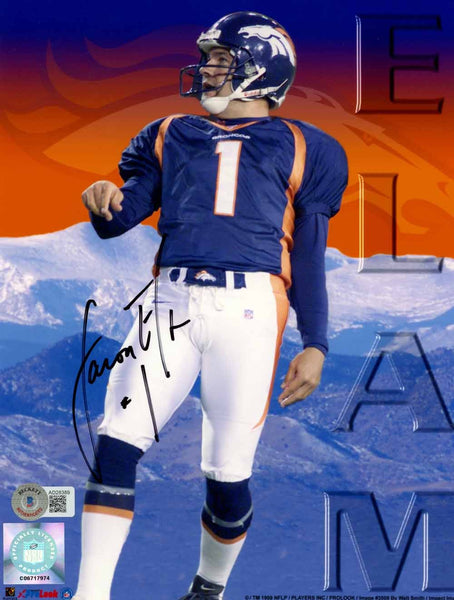 Jason Elam Autographed/Signed Denver Broncos 8x10 Photo Beckett 50525