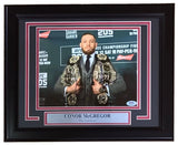 Conor McGregor Signed Framed 8x10 UFC Suit Photo PSA Hologram
