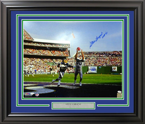 STEVE LARGENT AUTOGRAPHED FRAMED 16X20 PHOTO SEAHAWKS "HOF 95" MCS HOLO 209374