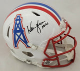 WARREN MOON "HOF" SIGNED HOUSTON OILERS F/S SPEED AUTHENTIC HELMET BECKETT COA