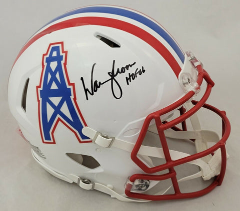 WARREN MOON "HOF" SIGNED HOUSTON OILERS F/S SPEED AUTHENTIC HELMET BECKETT COA