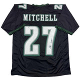 Autographed/Signed Quinyon Mitchell Philadelphia Black Jersey JSA COA