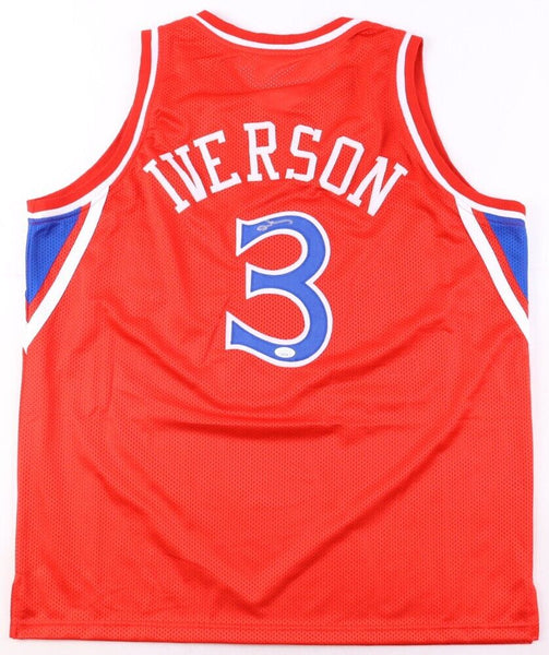 Allen Iverson Signed Philadelphia 76ers Red Jersey (JSA COA) #1 Pick 1996 Draft