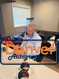 John Elway Autographed Denver Broncos Black Mini Helmet Beckett Witness 50203