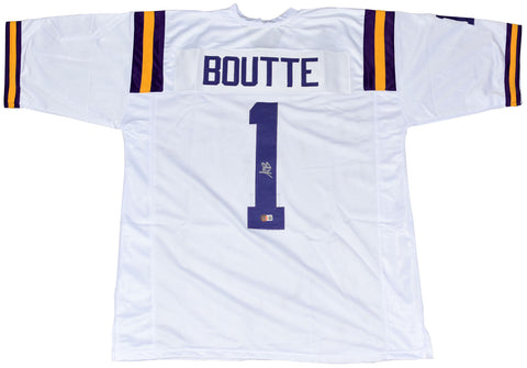 KAYSHON BOUTTE AUTOGRAPHED LSU TIGERS #1 WHITE JERSEY BECKETT