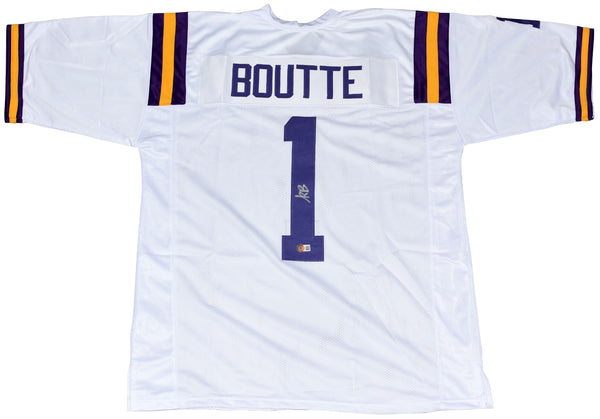 KAYSHON BOUTTE AUTOGRAPHED LSU TIGERS #1 WHITE JERSEY BECKETT