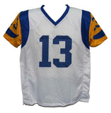 Kurt Warner Autographed/Signed Pro Style TB White XL Jersey Beckett BAS 34235