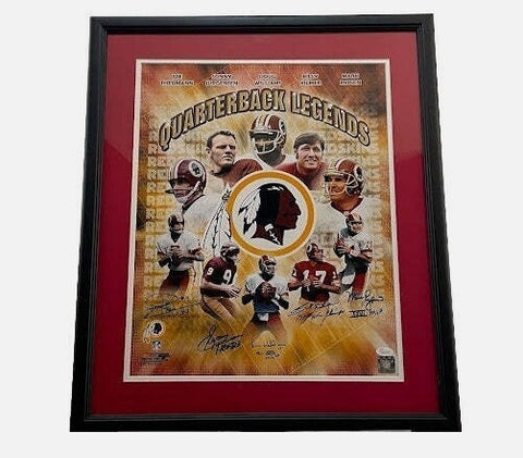 Washington Redskins QB Legends 5x Autographed 16x20 Framed Photo | JSA COA