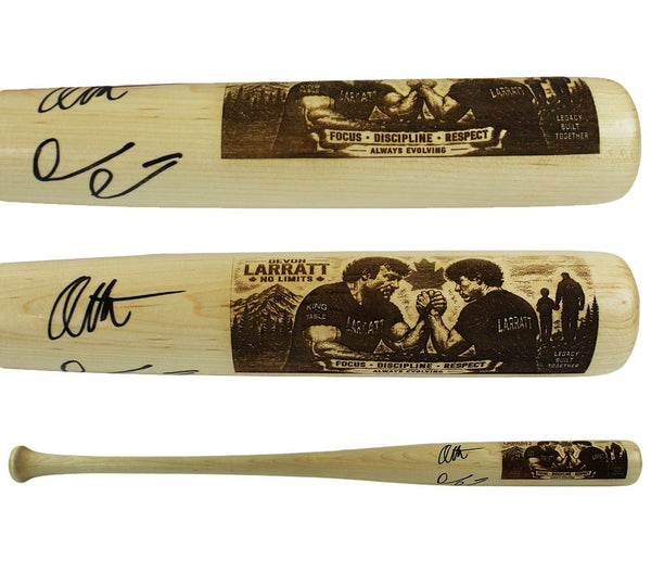 Devon and Auden Larratt Signed Custom Engraved Blonde Bat