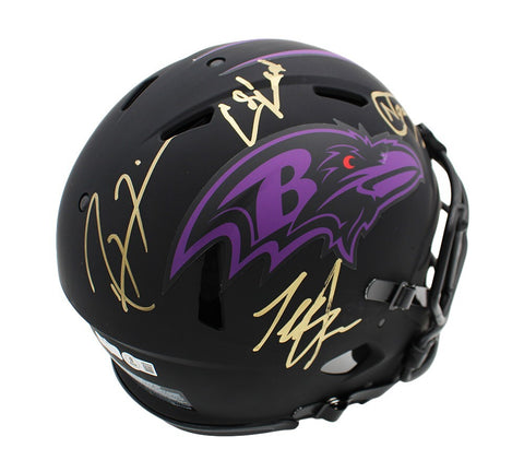 Lewis, Ngata, Reed, and Suggs Signed Ravens Speed Authentic Eclipse NFL Helmet