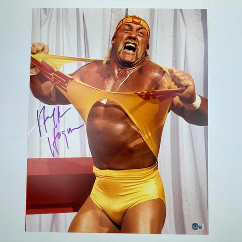 Autographed/Signed Hulk Hogan 16x20 WWE WWF Hulkamania Photo Beckett BAS COA #4