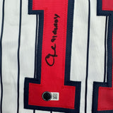 Autographed/Signed Chuck Knoblauch Minnesota Pinstripe Jersey BAS COA