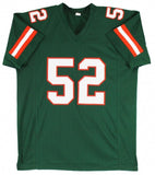 Ray Lewis Signed Miami Hurricanes Green Jersey (Beckett) 13xPro Bowl LB / Ravens