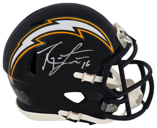Ryan Leaf Signed Chargers Throwback Navy Riddell Speed Mini Helmet - (SCHWART...