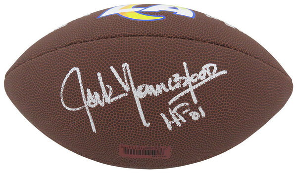 Jack Youngblood Signed LA Rams Wilson Brown Logo Football w/HF'01 (SCHWARTZ COA)