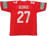 OHIO STATE BUCKEYES EDDIE GEORGE AUTOGRAPHED RED JERSEY BECKETT WITNESS 234538