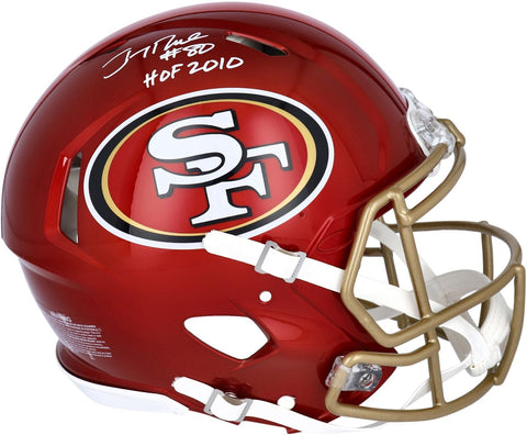 Jerry Rice 49ers Signed Flash Alternate Auth. Helmet with "HOF 2010" Insc