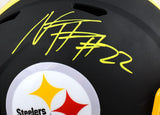 Najee Harris Autographed Steelers F/S Flat Black Speed Helmet- Fanatics *Yellow