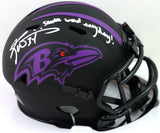 Ricky Williams Signed Baltimore Ravens Eclipse Mini Helmet w/SWED- Beckett W