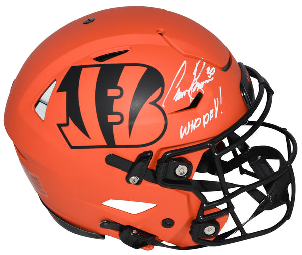 CHASE BROWN SIGNED CINCINNATI BENGALS RAVE AUTHENTIC SPEEDFLEX HELMET W/ WHO DEY