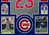 SUEDE FRAMED CHICAGO CUBS RYNE SANDBERG AUTOGRAPHED JERSEY BECKETT COA