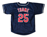 Jim Thome Cleveland Signed Navy Baseball Jersey BAS+Prova