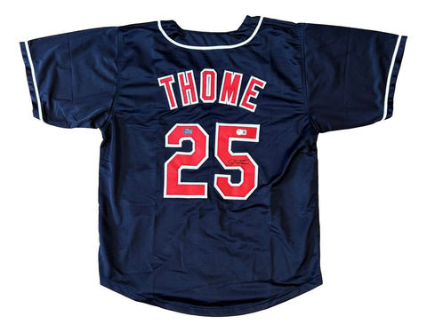Jim Thome Cleveland Signed Navy Baseball Jersey BAS+Prova